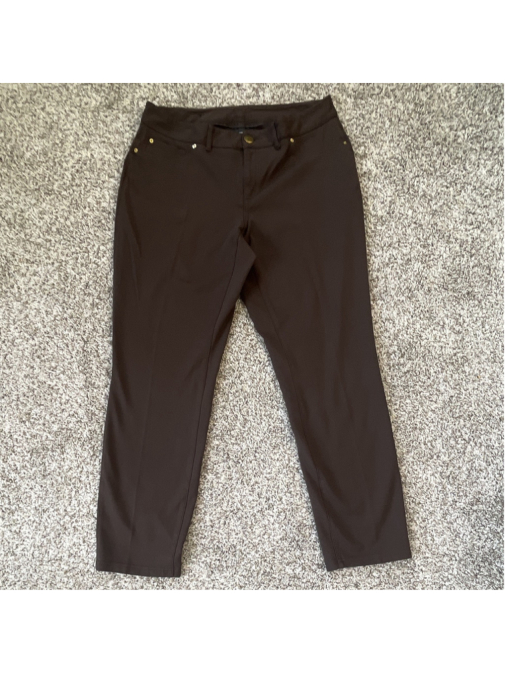 INC International Concepts Women's Brown Stretch Skinny Dress Pants 27" 12